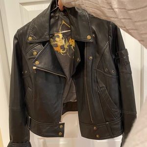 Guess Real Leather Moto Style Jacket